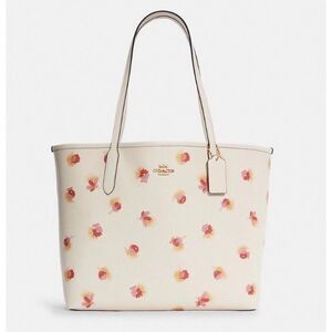 NWT Coach City Tote Chalk With Poppy Floral Print